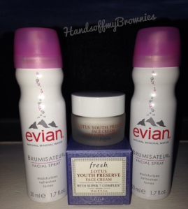 Evian Mineral Spray and Fresh Lotus Youth Preserve Face Cream With Super 7 Complex